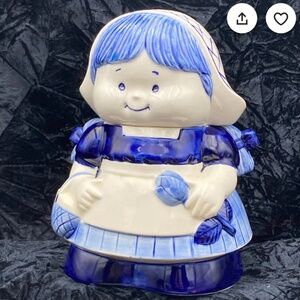 Delft Blue Handpainted Vintage Retired Cookie Jar